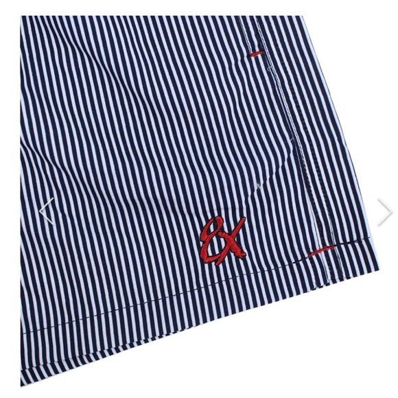 NWOT, Eight X Men’s Navy Stripe Print Trunks, Large - Picture 5 of 5